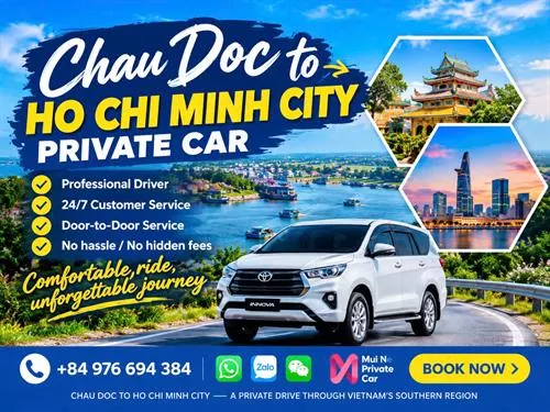 Private Car From Chau Doc to Ho Chi Minh